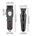 Black professional hair clipper set with LCD display and aluminium foil shaver