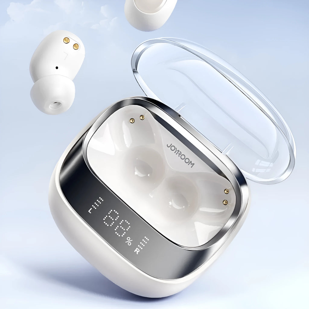 Wireless in-ear Bluetooth headphones with charging case in dawn white or starry sky black colour