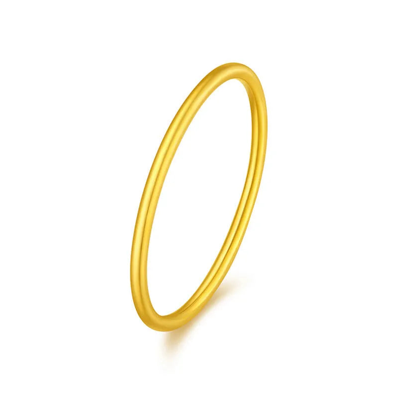 Women's brass gold plated ring shown in simple bracelet and twist ring styles.