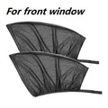 Set of four grey non-woven fabric mesh screens for car front and rear side windows