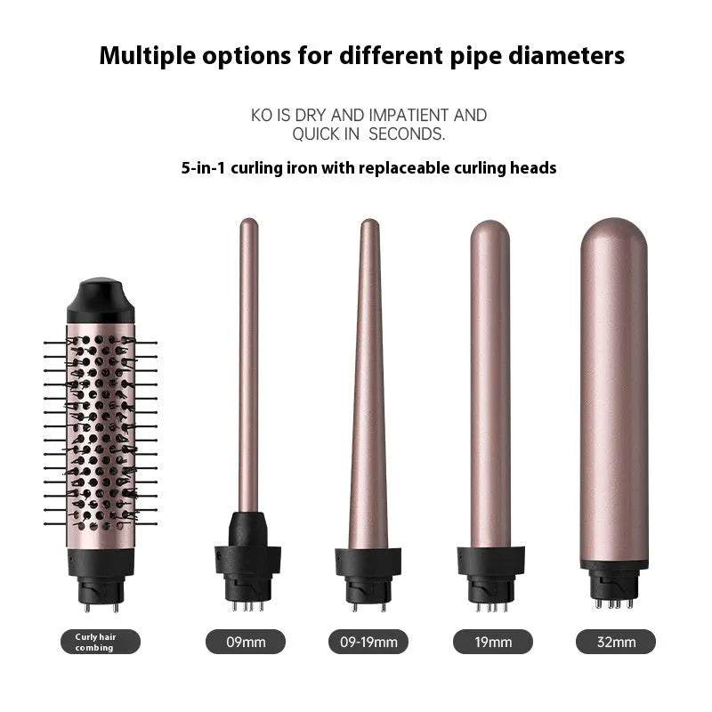 Automatic large wave hair curler in rose gold or black with 1000W power and headbands