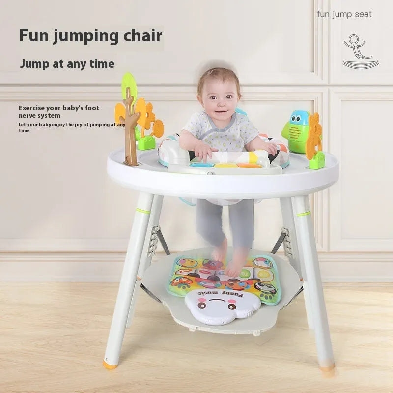 Three-in-one baby jumping chair in duck design with interactive toys for infant development training
