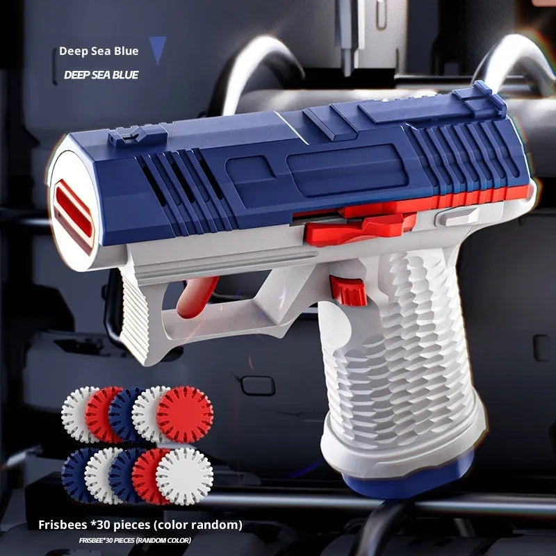Tactical launch toy gun continuous delivery plastic in blue and white colour option