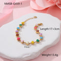 Women's stainless steel bracelet with love heart pendant in gold or steel finish