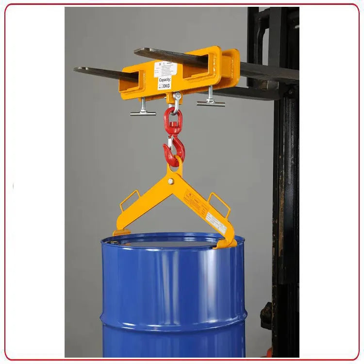 Rotatable iron forklift hook attachment with safety lock and 500kg capacity rating