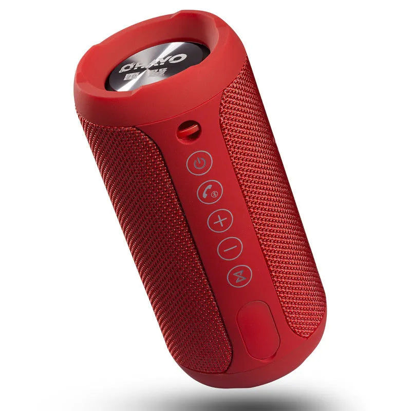Black, Camouflage, Grey, and Red portable Bluetooth speaker with TF card slot and AUX input.