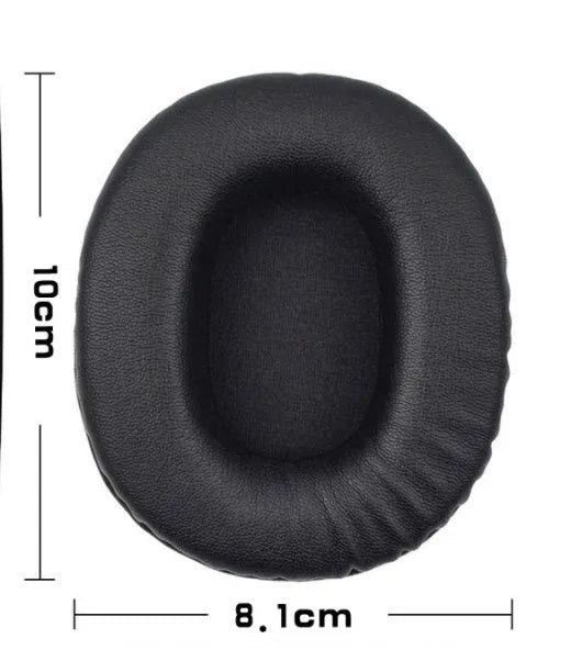 Black soft PU leather replacement earpad covers for Sony 1R headphones.