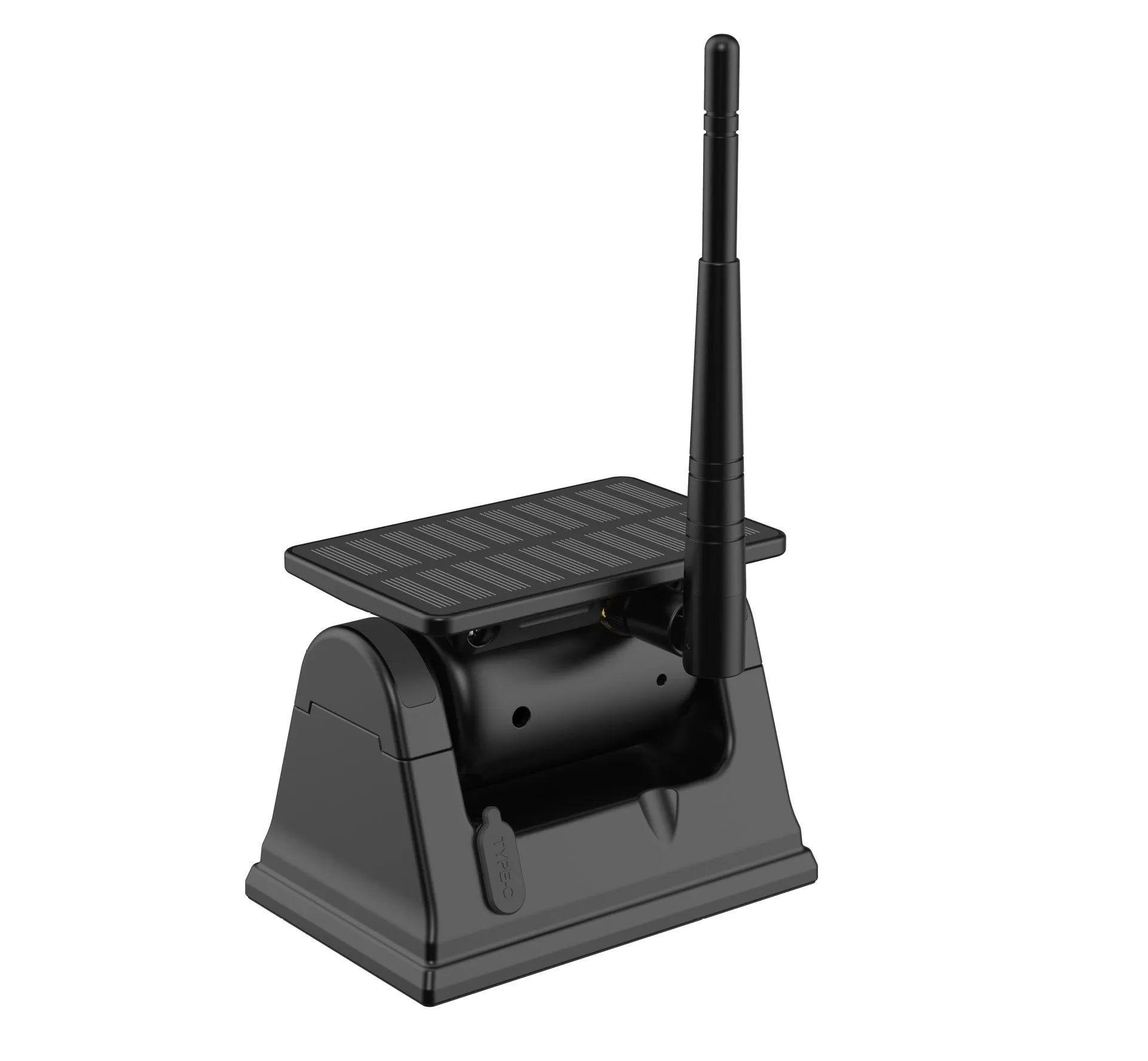 YL-Solar WF908 solar-powered wireless reversing camera with magnet mount on black aluminium alloy shell.
