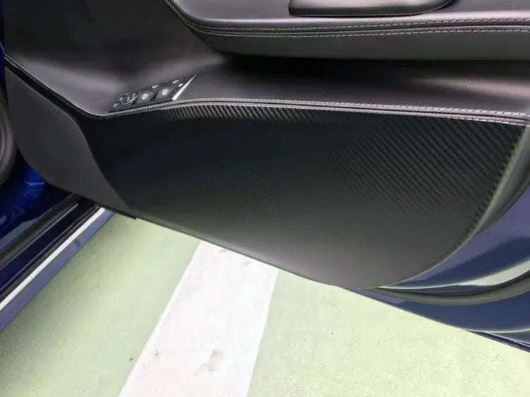 Tesla Model S door protective film set with carbon fibre pattern for anti-scratch protection