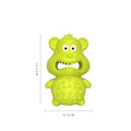 Green and yellow natural rubber dog chew toy for aggressive chewers