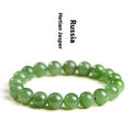 Natural Jasper ball bracelet with polished Hetian jade beads in various size options.