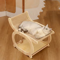 Solid wood sisal cat scratching bed recliner in walnut colour