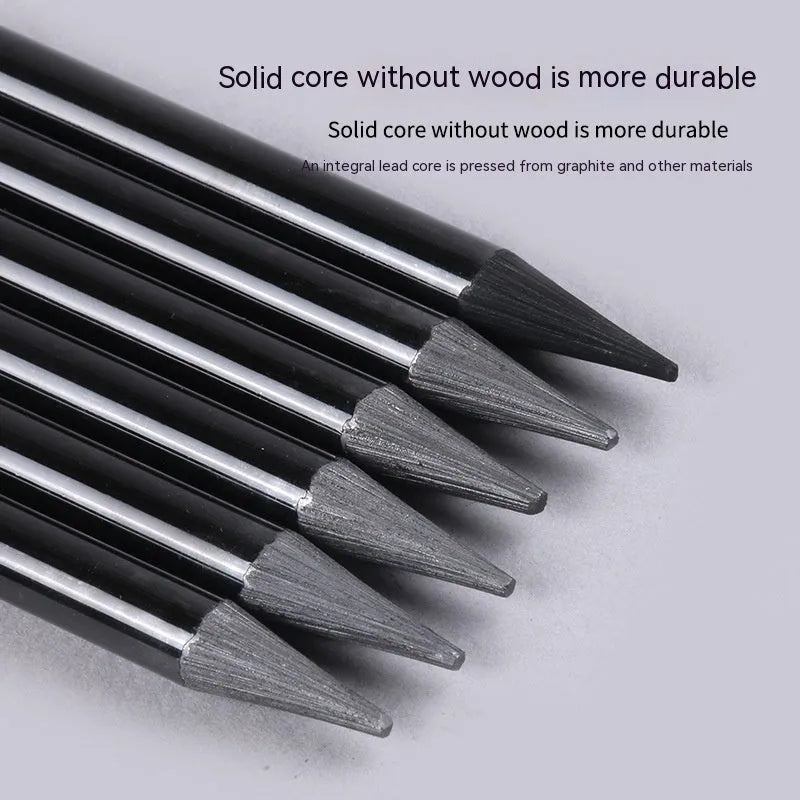 Set of nine wooden drawing pencils on a suction card, containing six graphite and three carbonized pencils for artist sketching.