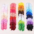 20 colourful grosgrain ribbon hair bows with alligator clips for baby girls and toddlers