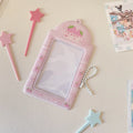 Original plaid PVC card holder pendant in strawberry cartoon design.