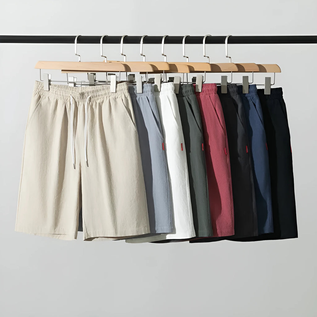 Solid colour cotton linen cropped pants with drawstring waist in army green