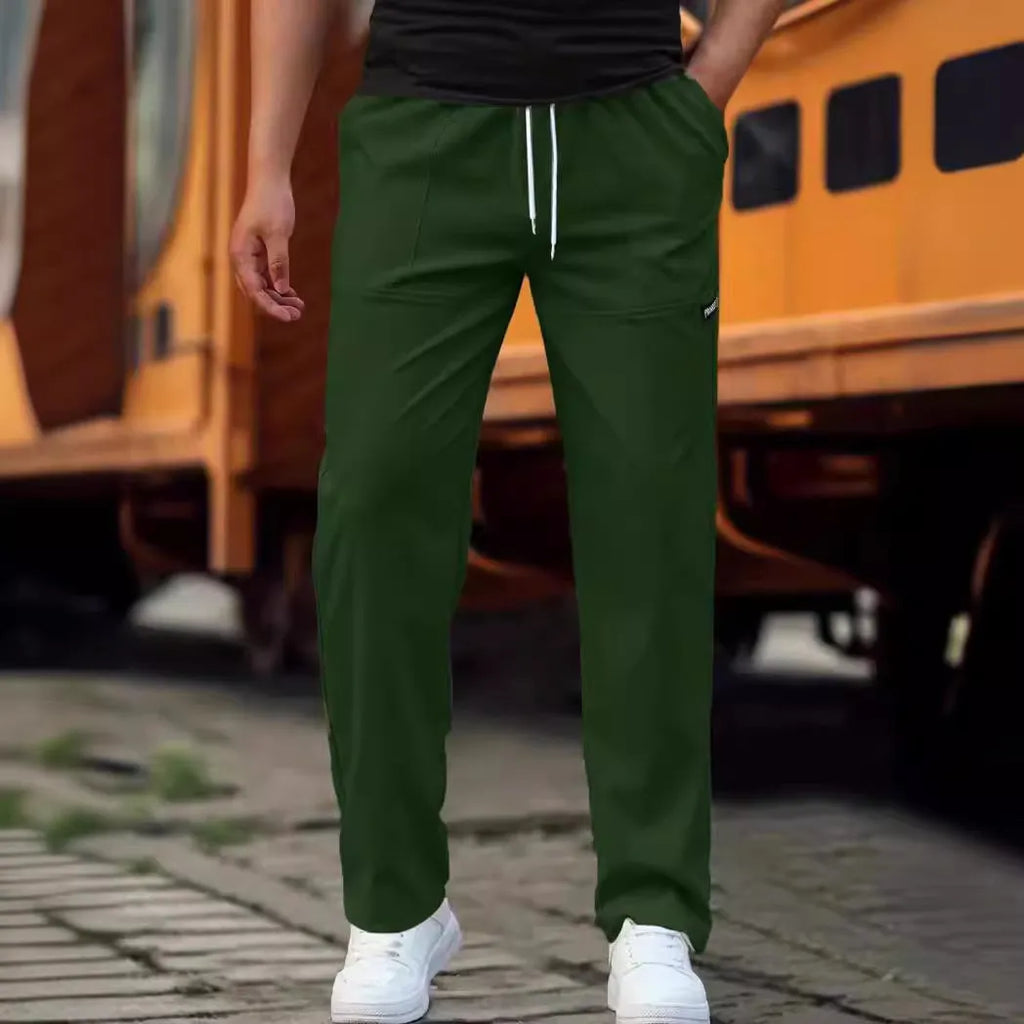 Men's comfortable trousers in polyester fibre available in multiple colours for spring and autumn wear