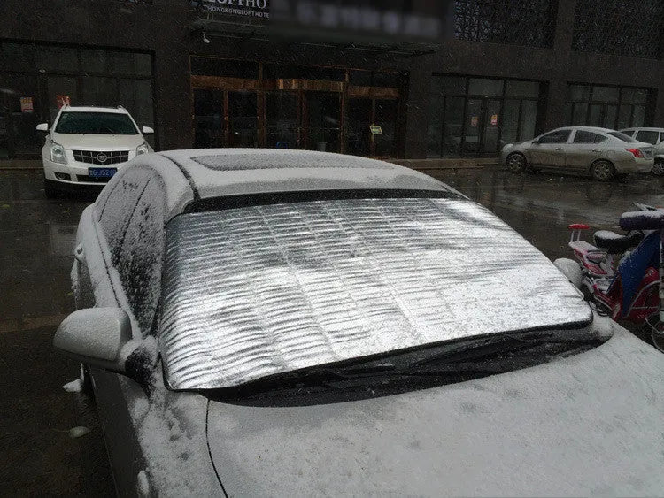 Silver car sunshade front windshield cover 150x70cm cotton aluminium
