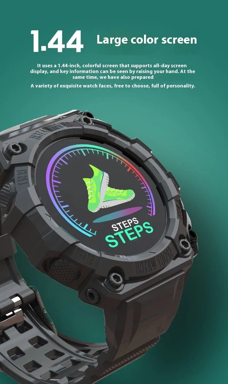 Spaceman Round FD68S smart bracelet 144 colour TFT screen black strap on wrist smart reminder
