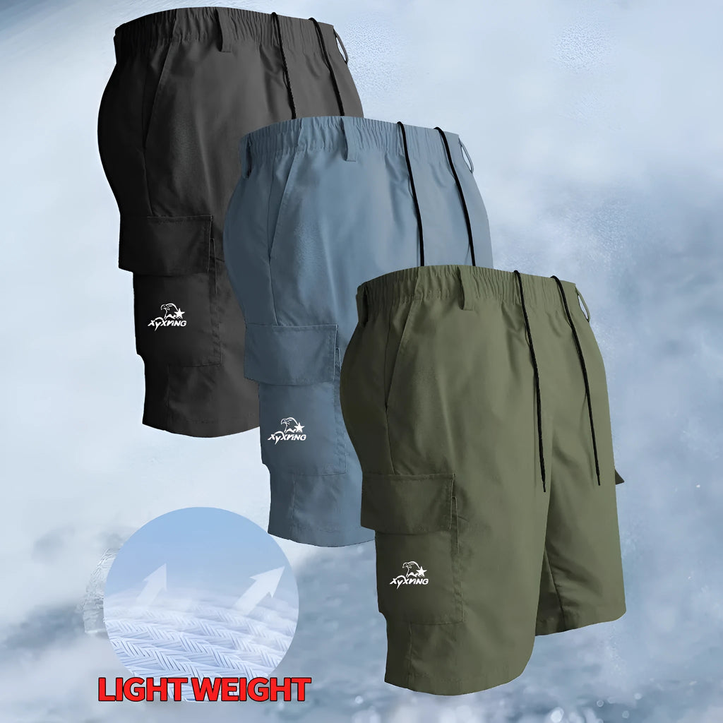 American style loose straight casual sports shorts in polyester fabric with micro elasticity