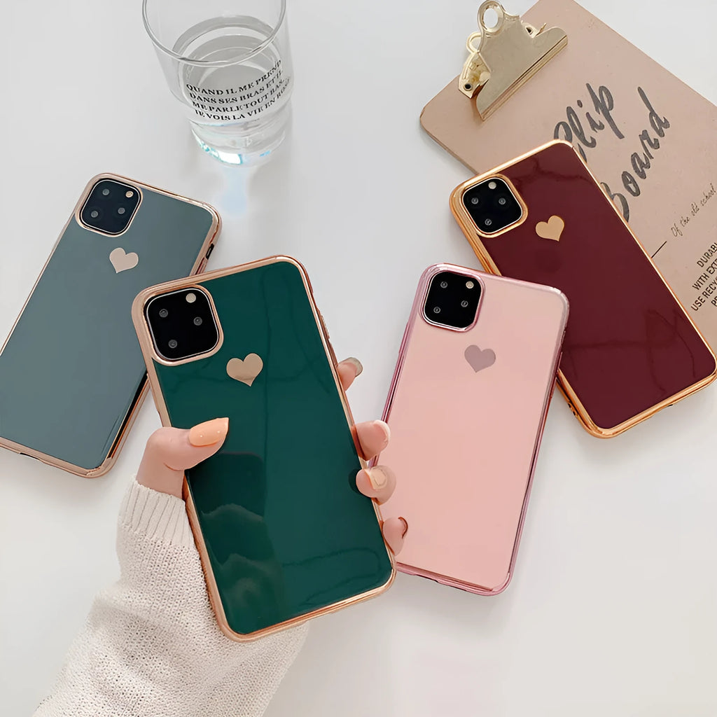 Blue TPU solid colour slim back cover phone case for iPhone 11 displayed on a table.