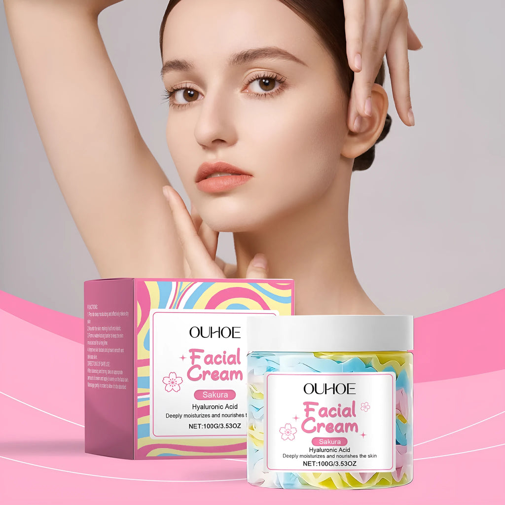 100g Sakura Butter Cream nourishing moisturising face cream in white jar