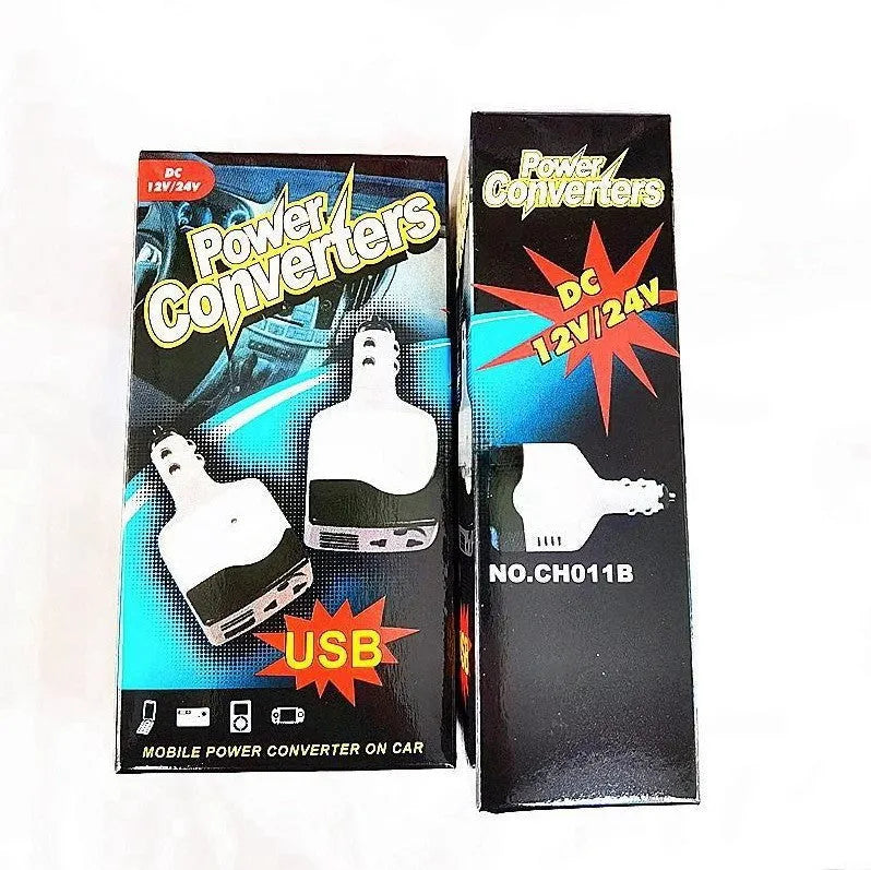 Car cigarette lighter power adapter with USB port for mobile phone charging