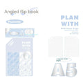 Oblique Angle artsy ins style salt series student draft notebook showing white and plaid blue cover options