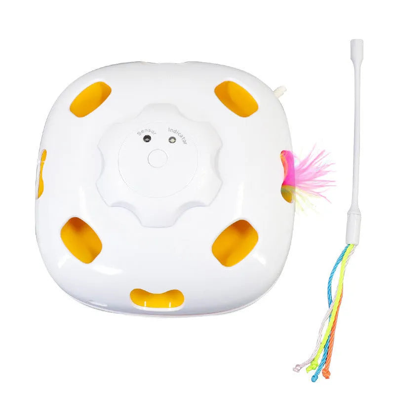 Automatic cat tease toy with plastic construction in picture colour