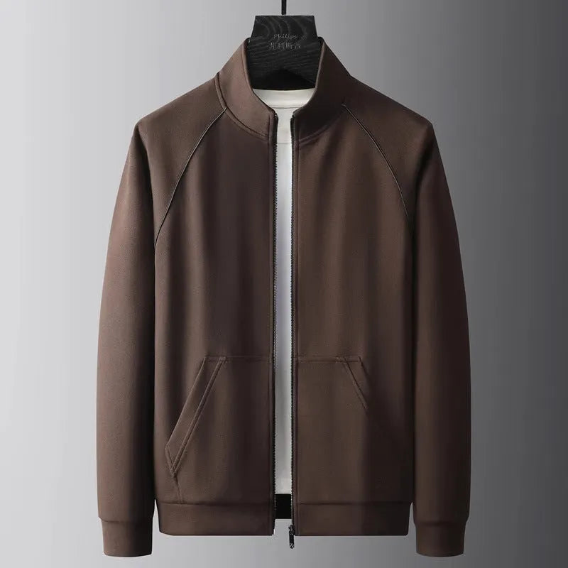 Stand collar casual sports suit in slim fit with coat and trousers in Vinylon fabric