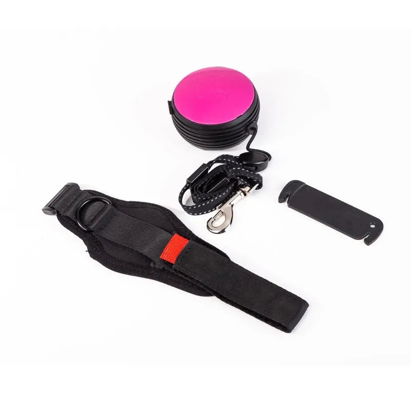 Pet Holding Hands 3-metre explosion-proof retractable dog lead in vibrant orange with safety lock.
