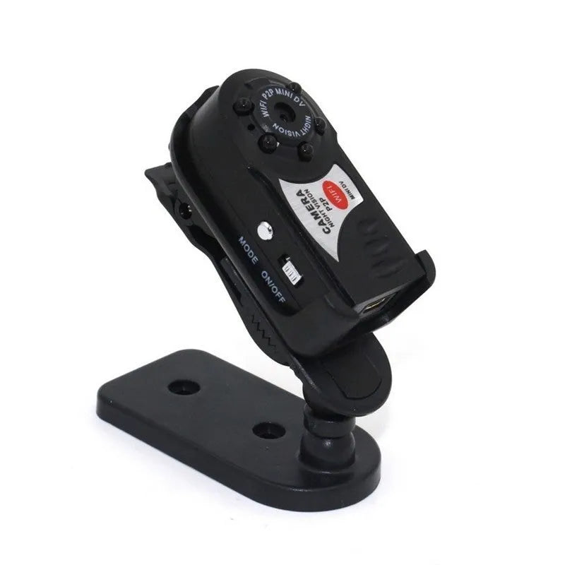 Black wireless wifi security camera with LCD screen and optical zoom lens