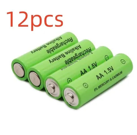 Pack of green AA alkaline rechargeable batteries labelled 3000mAh 1.5V