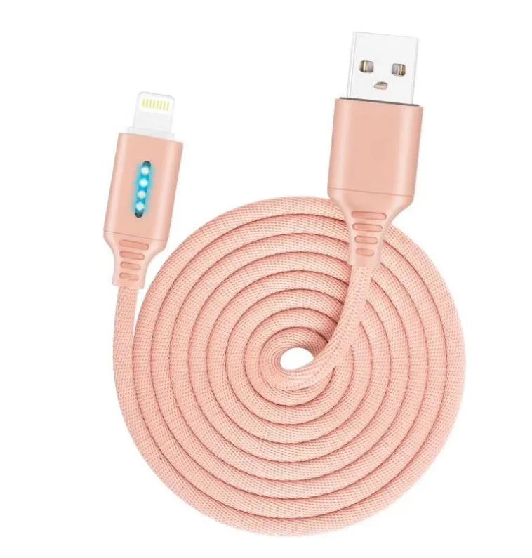 Fabric woven USB fast charging cable, 1 metre long, in black colour