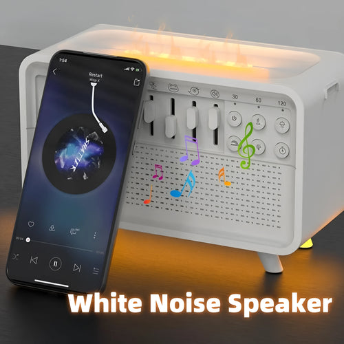 3-in-1 Bluetooth speaker white noise machine humidifier night light with 8 nature sounds, geometric European style, 200mm size