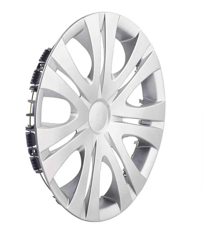 Universal ABS plastic wheel hub cover in monochrome finish for vehicle decoration
