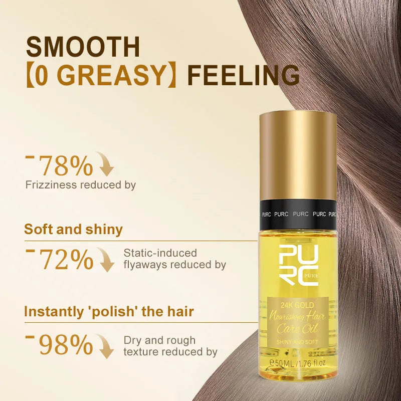 Yellow 50ml hair essential oil bottle for curly hair split ends repair and scalp care