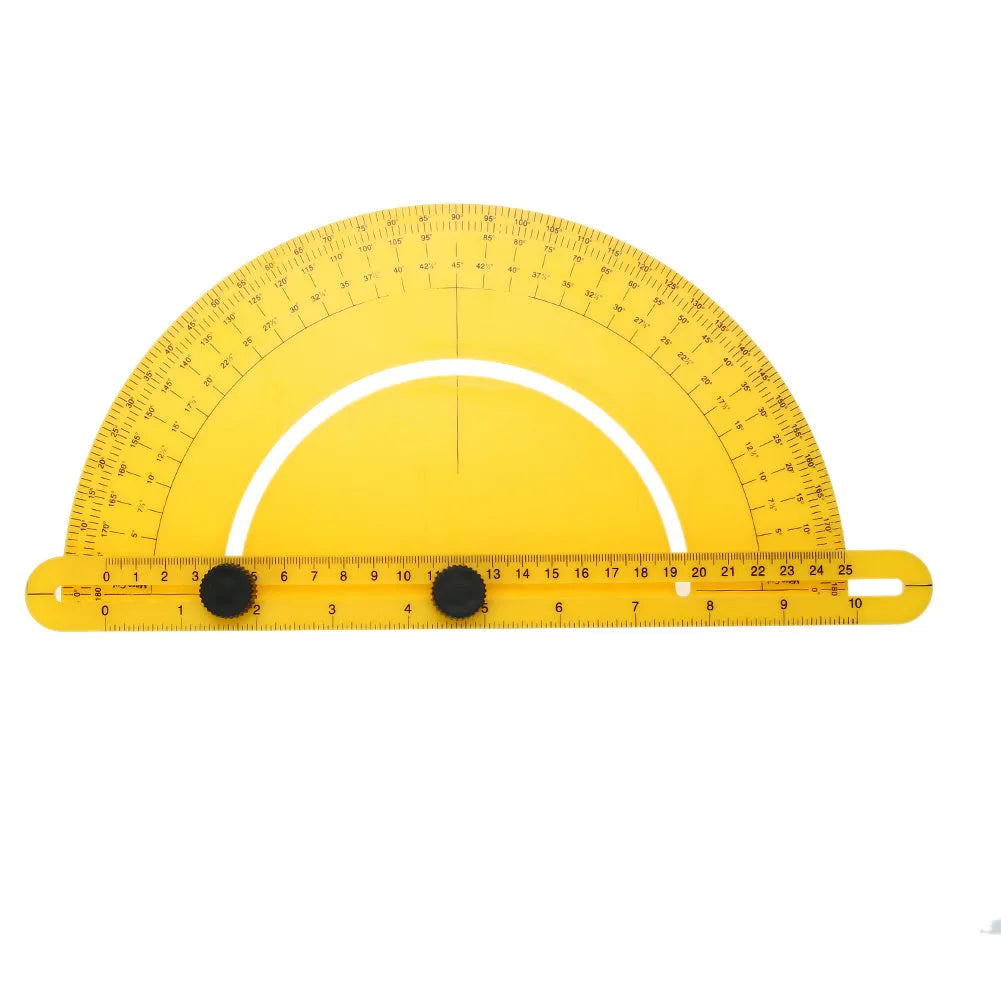 ABS plastic 180-degree angle measuring tool with a 30cm scale for carpentry and tile work.