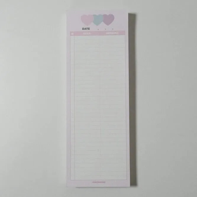 Blue B5 half-size vertical notepad with 30 pages for English words and double-sided notes.