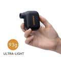 Black AS100 mini electric bicycle pump with USB cable and waterproof storage bag.