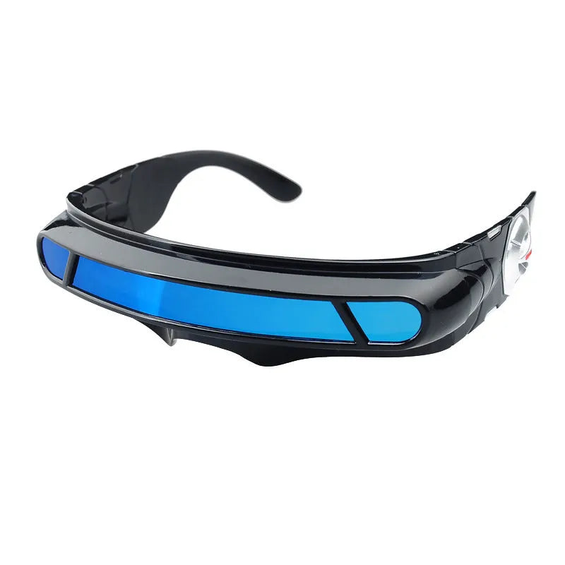 Black full rim sports sunglasses with polarised PC lenses shown in blue mercury tint.