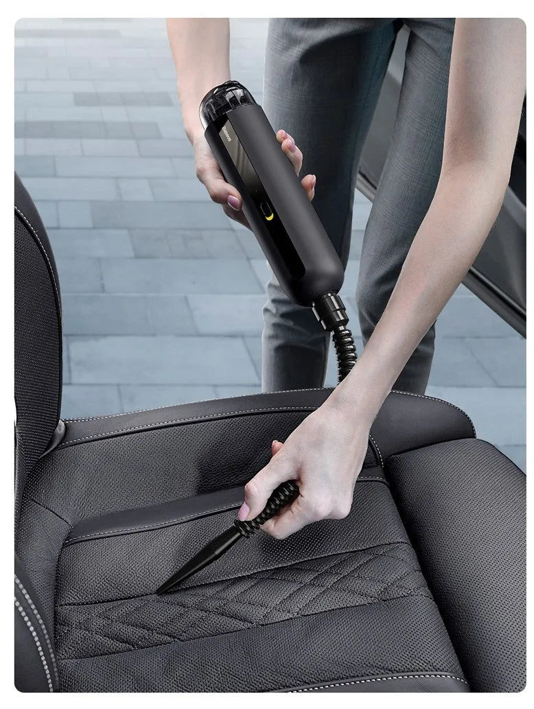 Baseus handheld wireless car vacuum cleaner in black, white, or green with 5000Pa suction