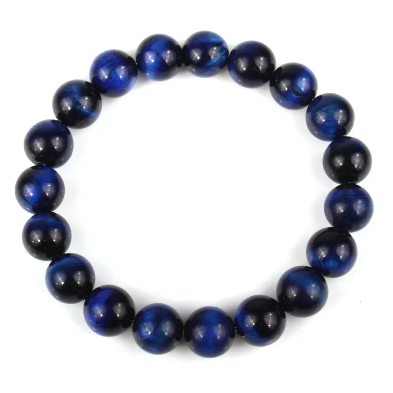 Tiger eye crystal bracelet with round geometric beads in multiple colour options
