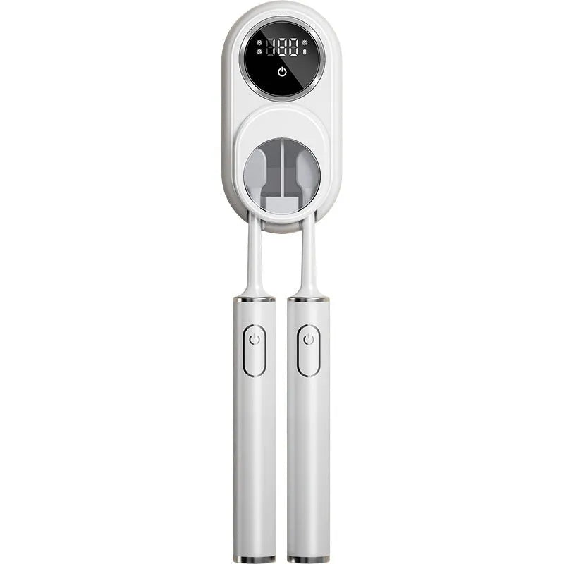 White metal electric wall-mounted rack with UV sterilisation and drying function.