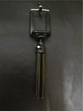 Desktop phone holder with two-section adjustable bracket in black or silver colour