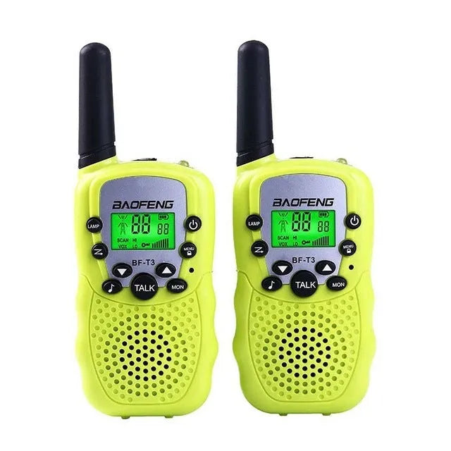 Child walkie talkie set with two handheld radios in choice of colours