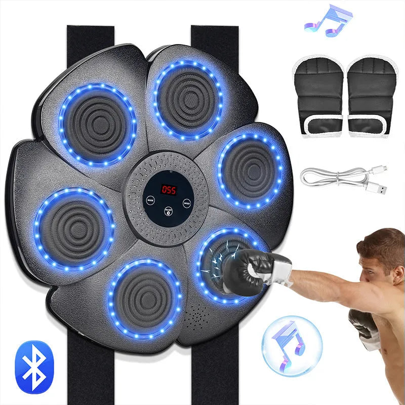 Black smart music boxing machine wall target with Bluetooth and light system