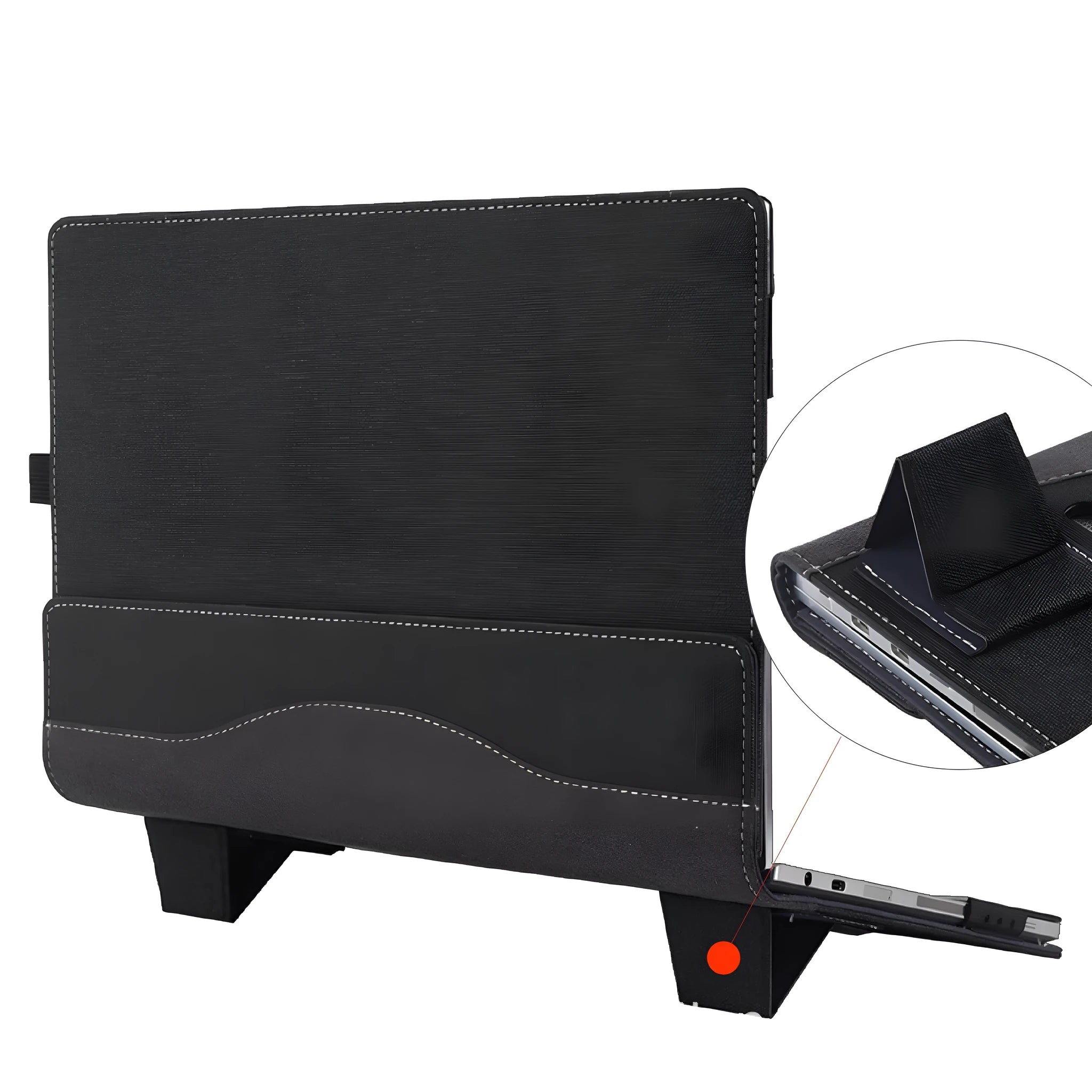 Black imitation leather protective sleeve for Microsoft Laptop Bag with Chinese-style design