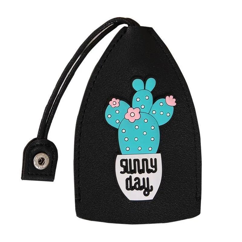 Colourful cartoon character PU leather pull-out key case for car keys, approximately 14 by 7.5 cm