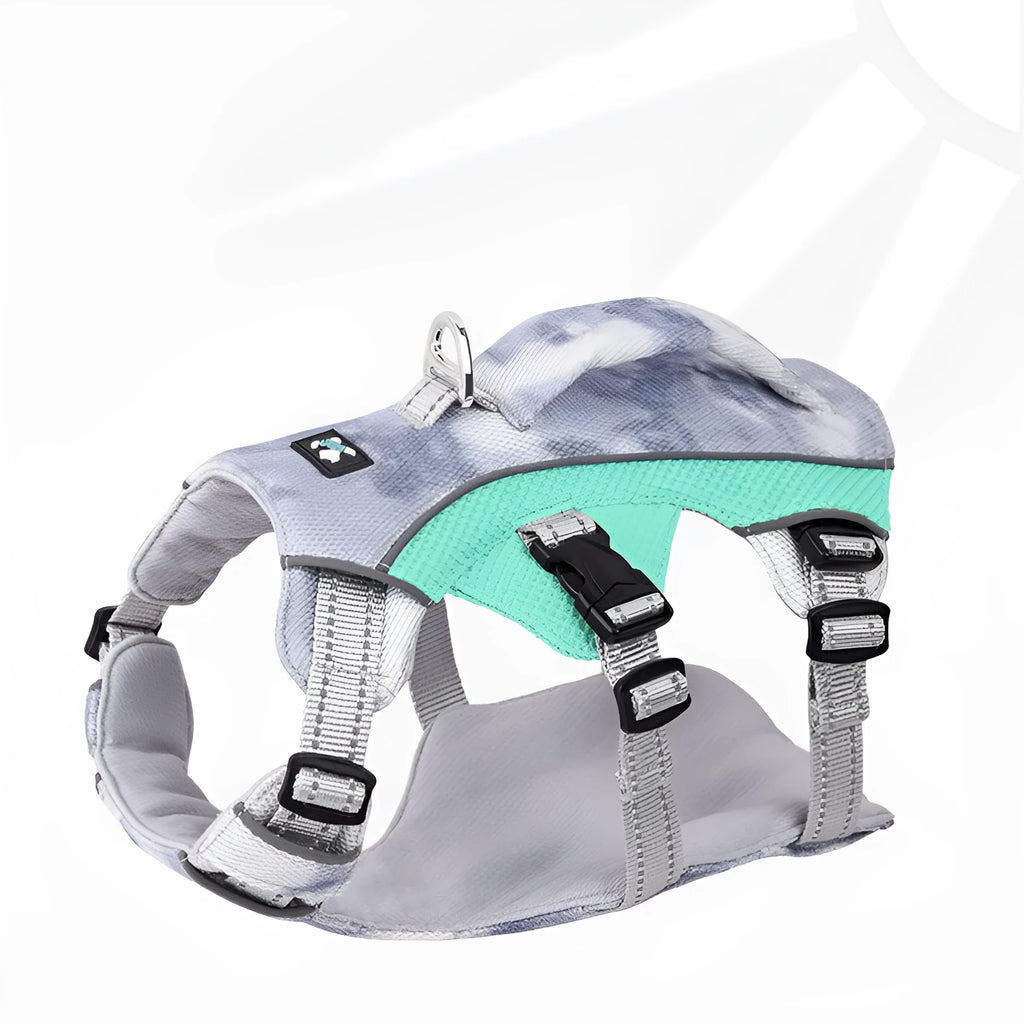 Reflective pet cooling clothes chest strap in polyester material with colour options